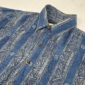 Tori Richard Blue Hawaiian Short Sleeve Button Down Shirt Men's Medium M